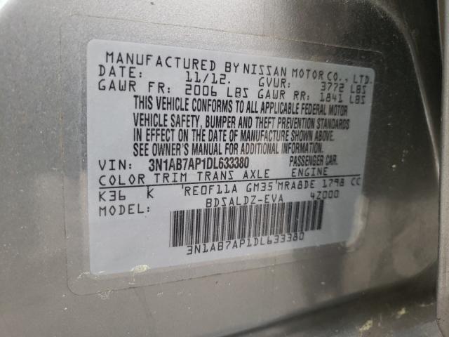 Photo 9 VIN: 3N1AB7AP1DL633380 - NISSAN SENTRA S 