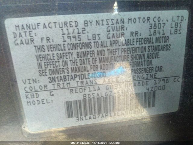 Photo 8 VIN: 3N1AB7AP1DL640300 - NISSAN SENTRA 