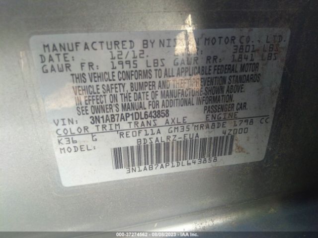 Photo 8 VIN: 3N1AB7AP1DL643858 - NISSAN SENTRA 