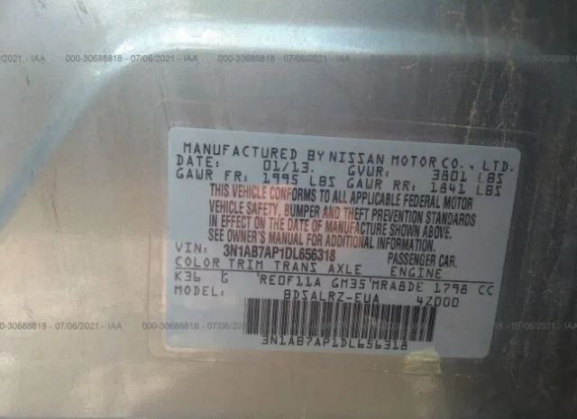 Photo 8 VIN: 3N1AB7AP1DL656318 - NISSAN SENTRA 