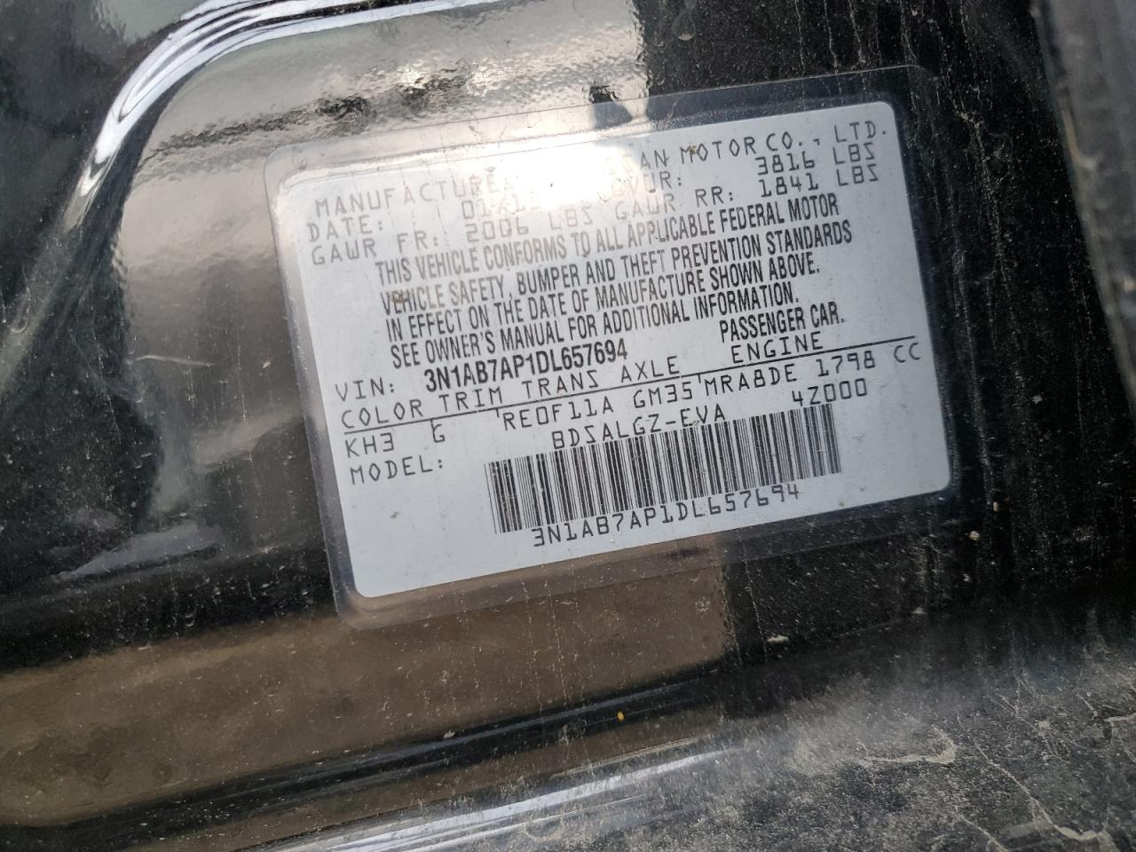 Photo 11 VIN: 3N1AB7AP1DL657694 - NISSAN SENTRA 