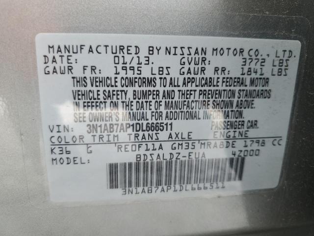 Photo 12 VIN: 3N1AB7AP1DL666511 - NISSAN SENTRA S 