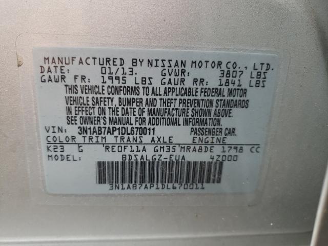 Photo 9 VIN: 3N1AB7AP1DL670011 - NISSAN SENTRA S 