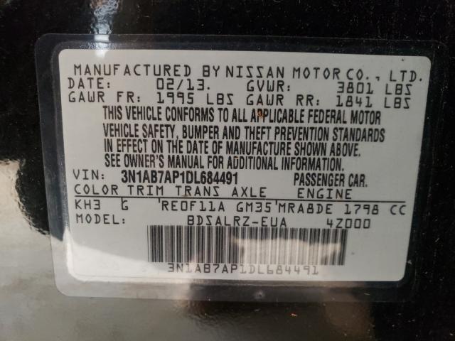 Photo 9 VIN: 3N1AB7AP1DL684491 - NISSAN SENTRA S 