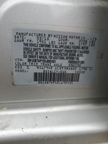 Photo 11 VIN: 3N1AB7AP1DL692431 - NISSAN SENTRA S 