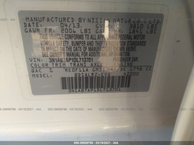 Photo 8 VIN: 3N1AB7AP1DL713701 - NISSAN SENTRA 