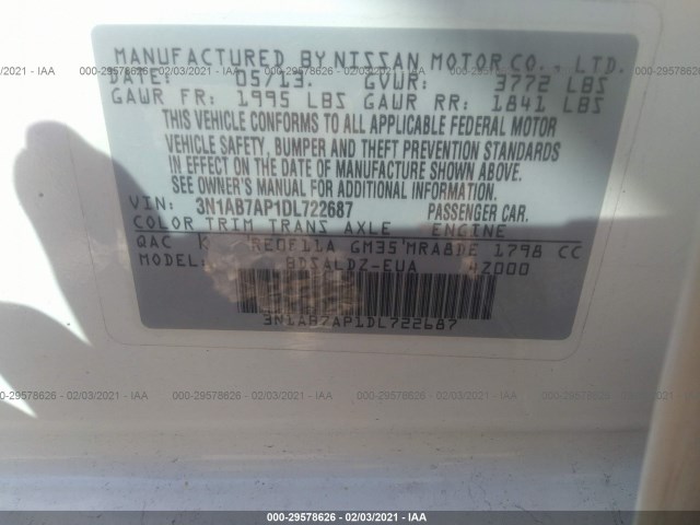 Photo 8 VIN: 3N1AB7AP1DL722687 - NISSAN SENTRA 