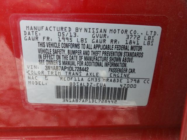 Photo 9 VIN: 3N1AB7AP1DL728442 - NISSAN SENTRA S 