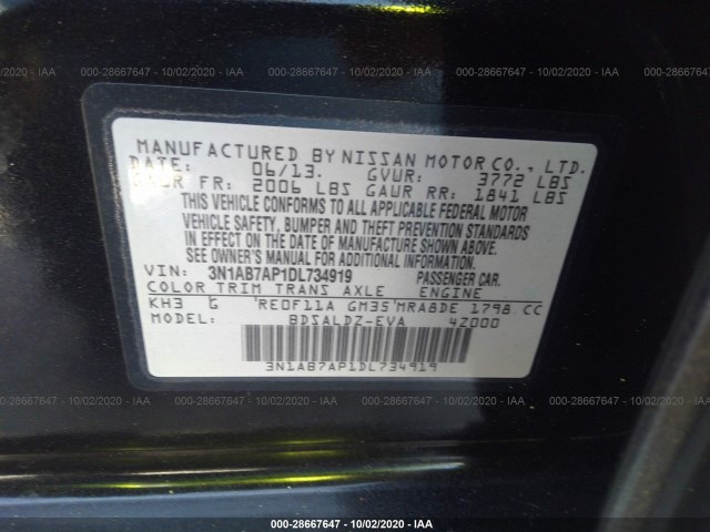 Photo 8 VIN: 3N1AB7AP1DL734919 - NISSAN SENTRA 