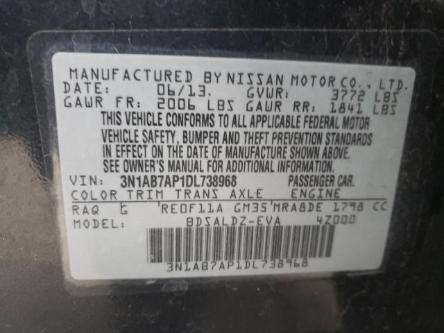 Photo 9 VIN: 3N1AB7AP1DL738968 - NISSAN SENTRA S 