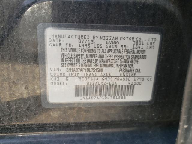 Photo 9 VIN: 3N1AB7AP1DL751588 - NISSAN SENTRA S 