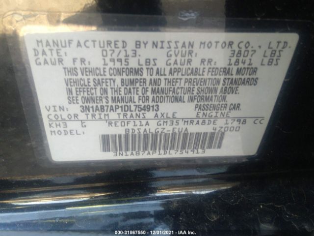 Photo 8 VIN: 3N1AB7AP1DL754913 - NISSAN SENTRA 