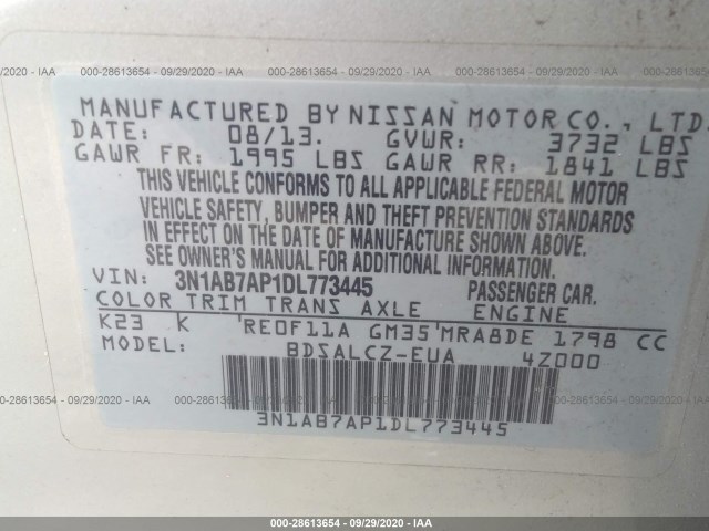 Photo 8 VIN: 3N1AB7AP1DL773445 - NISSAN SENTRA 