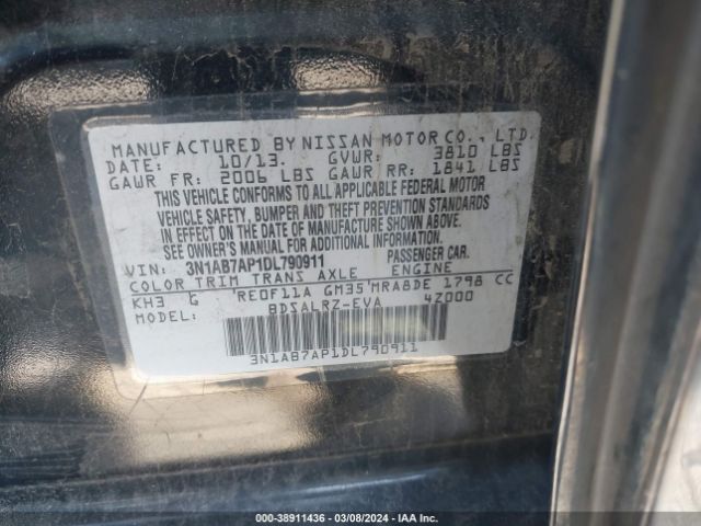 Photo 8 VIN: 3N1AB7AP1DL790911 - NISSAN SENTRA 