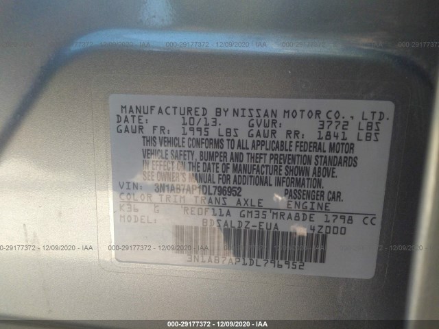 Photo 8 VIN: 3N1AB7AP1DL796952 - NISSAN SENTRA 