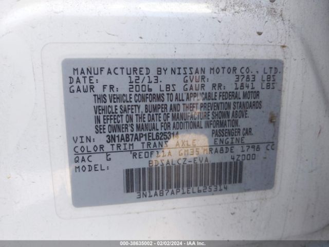 Photo 8 VIN: 3N1AB7AP1EL625314 - NISSAN SENTRA 