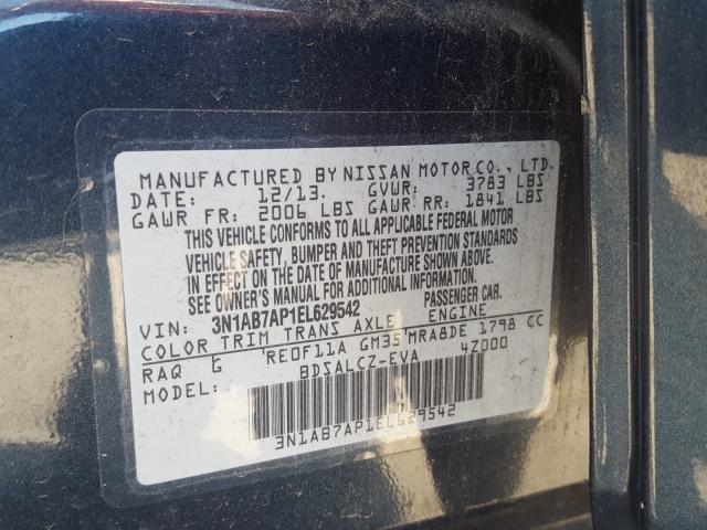 Photo 9 VIN: 3N1AB7AP1EL629542 - NISSAN SENTRA S 