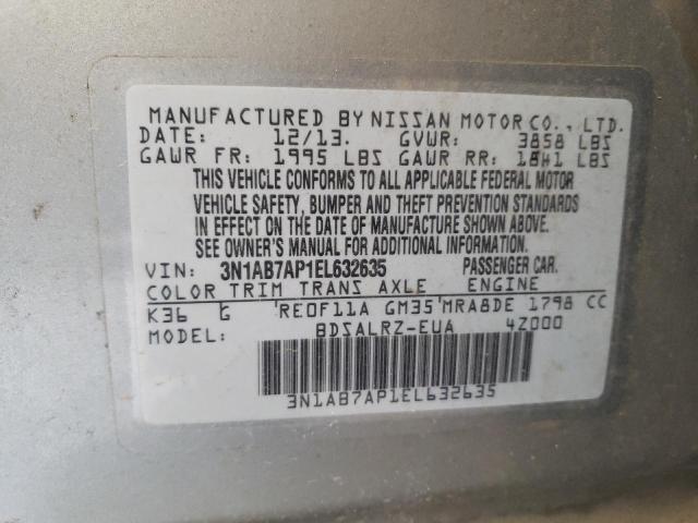 Photo 9 VIN: 3N1AB7AP1EL632635 - NISSAN SENTRA S 