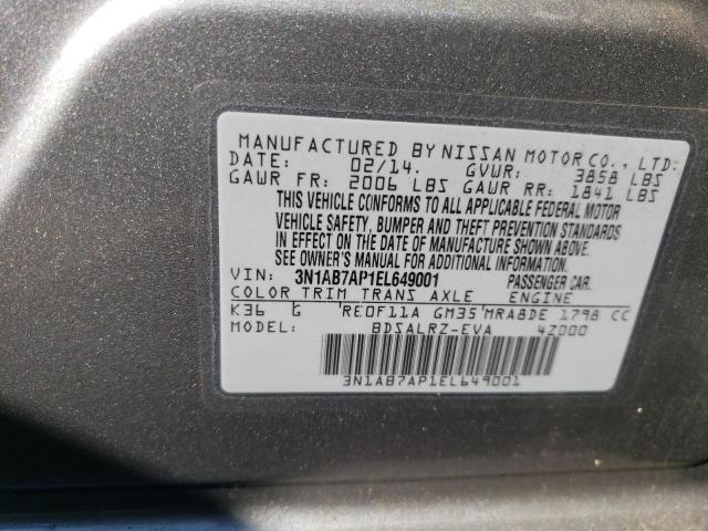 Photo 12 VIN: 3N1AB7AP1EL649001 - NISSAN SENTRA S 