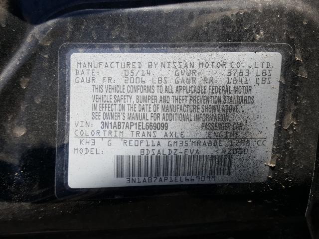 Photo 9 VIN: 3N1AB7AP1EL669099 - NISSAN SENTRA S 