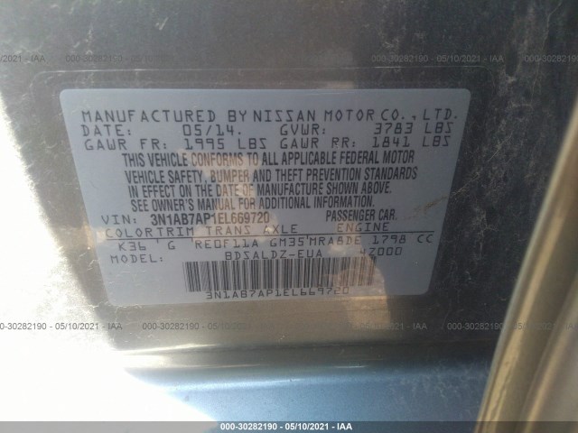 Photo 8 VIN: 3N1AB7AP1EL669720 - NISSAN SENTRA 