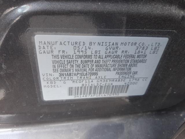 Photo 9 VIN: 3N1AB7AP1EL670995 - NISSAN SENTRA S 