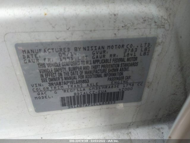 Photo 8 VIN: 3N1AB7AP1EL685853 - NISSAN SENTRA 