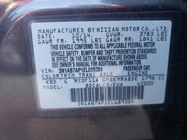 Photo 9 VIN: 3N1AB7AP1EL689384 - NISSAN SENTRA S 