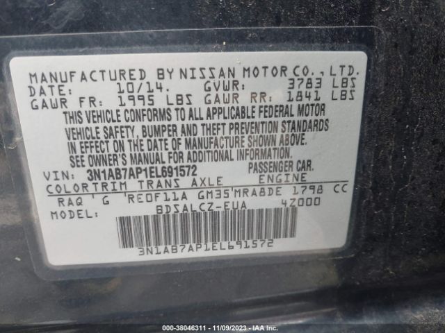 Photo 8 VIN: 3N1AB7AP1EL691572 - NISSAN SENTRA 