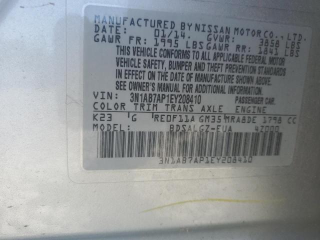 Photo 11 VIN: 3N1AB7AP1EY208410 - NISSAN SENTRA 