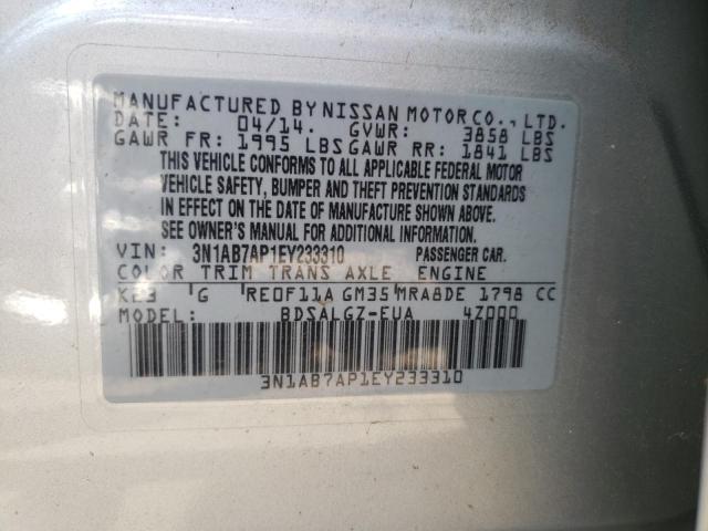 Photo 9 VIN: 3N1AB7AP1EY233310 - NISSAN SENTRA S 