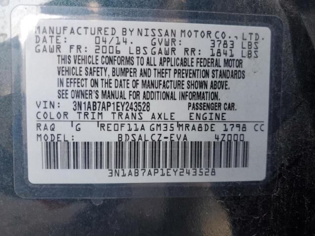 Photo 11 VIN: 3N1AB7AP1EY243528 - NISSAN SENTRA S 