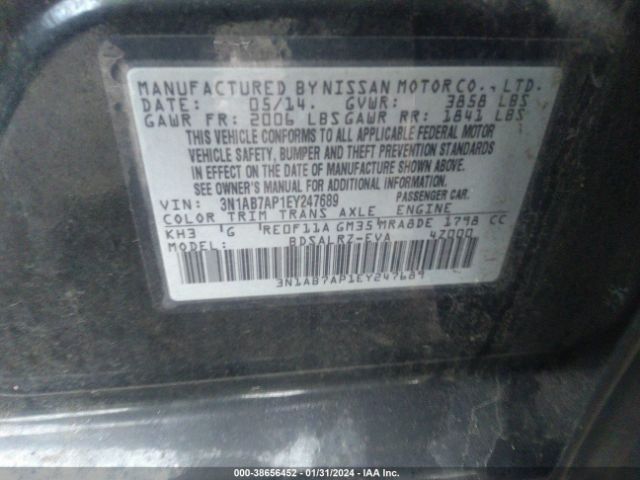 Photo 8 VIN: 3N1AB7AP1EY247689 - NISSAN SENTRA 