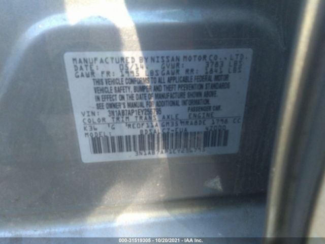 Photo 8 VIN: 3N1AB7AP1EY256795 - NISSAN SENTRA 