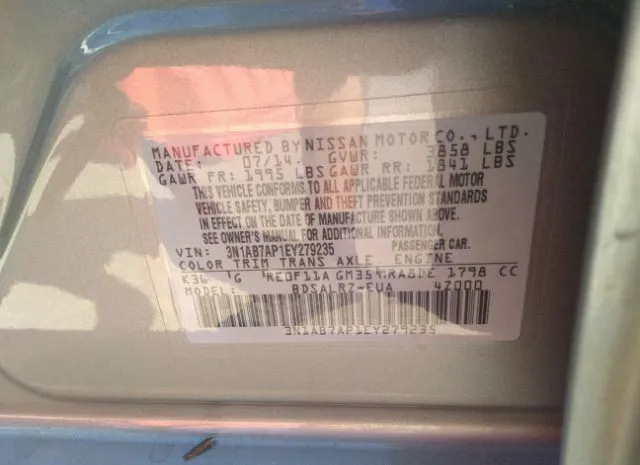 Photo 8 VIN: 3N1AB7AP1EY279235 - NISSAN SENTRA 