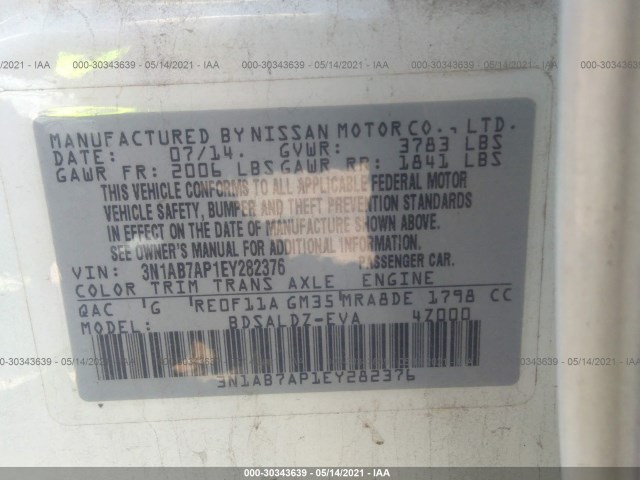 Photo 8 VIN: 3N1AB7AP1EY282376 - NISSAN SENTRA 