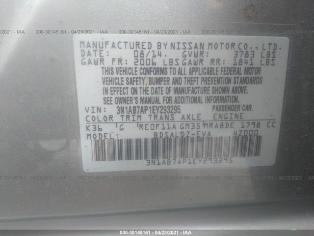 Photo 8 VIN: 3N1AB7AP1EY293295 - NISSAN SENTRA 