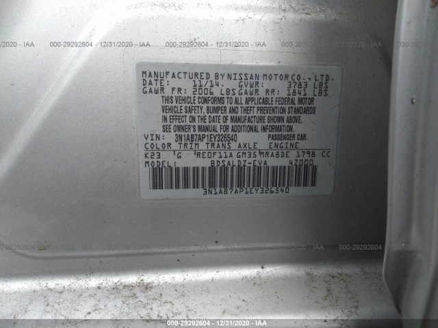 Photo 8 VIN: 3N1AB7AP1EY326540 - NISSAN SENTRA 