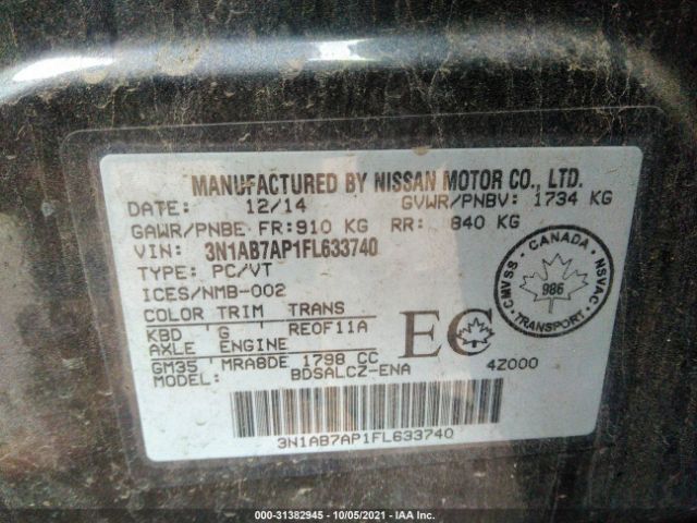 Photo 8 VIN: 3N1AB7AP1FL633740 - NISSAN SENTRA 