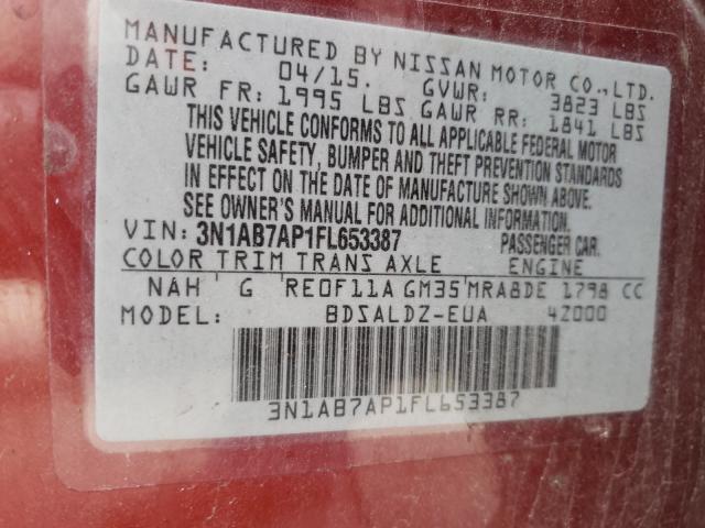 Photo 9 VIN: 3N1AB7AP1FL653387 - NISSAN SENTRA S 