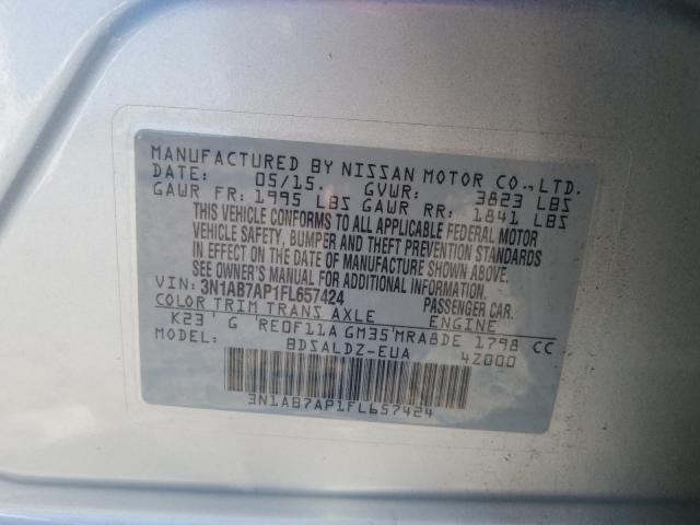 Photo 9 VIN: 3N1AB7AP1FL657424 - NISSAN SENTRA S 