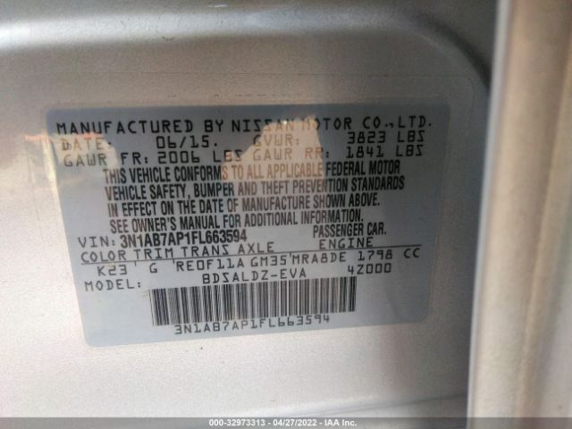 Photo 8 VIN: 3N1AB7AP1FL663594 - NISSAN SENTRA 