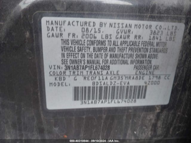 Photo 8 VIN: 3N1AB7AP1FL674028 - NISSAN SENTRA 