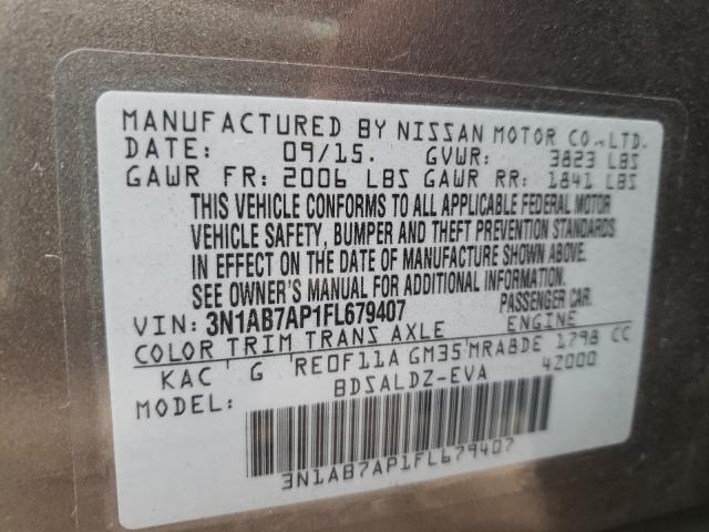 Photo 9 VIN: 3N1AB7AP1FL679407 - NISSAN SENTRA S 