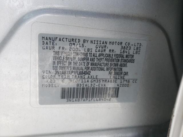 Photo 9 VIN: 3N1AB7AP1FL684042 - NISSAN SENTRA S 