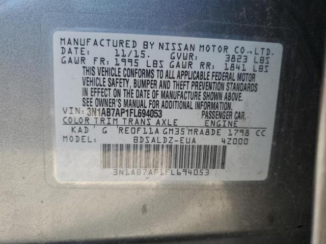 Photo 11 VIN: 3N1AB7AP1FL694053 - NISSAN SENTRA S 