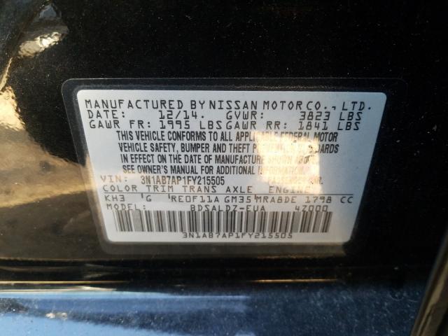 Photo 9 VIN: 3N1AB7AP1FY215505 - NISSAN SENTRA S 