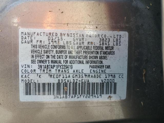 Photo 9 VIN: 3N1AB7AP1FY229419 - NISSAN SENTRA S 