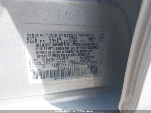 Photo 8 VIN: 3N1AB7AP1FY232871 - NISSAN SENTRA 