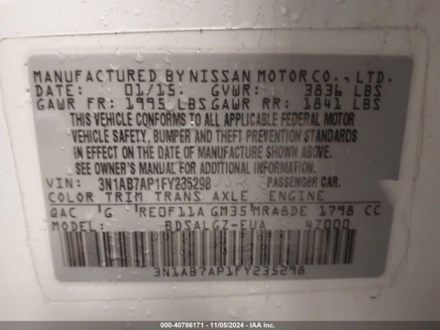 Photo 8 VIN: 3N1AB7AP1FY235298 - NISSAN SENTRA 